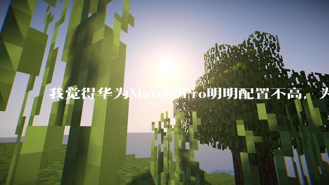 我觉得华为Mate60Pro明明配置不高，为什么还是有那么多人买呢？